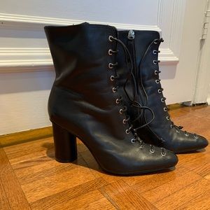 Black Zara lace up boots